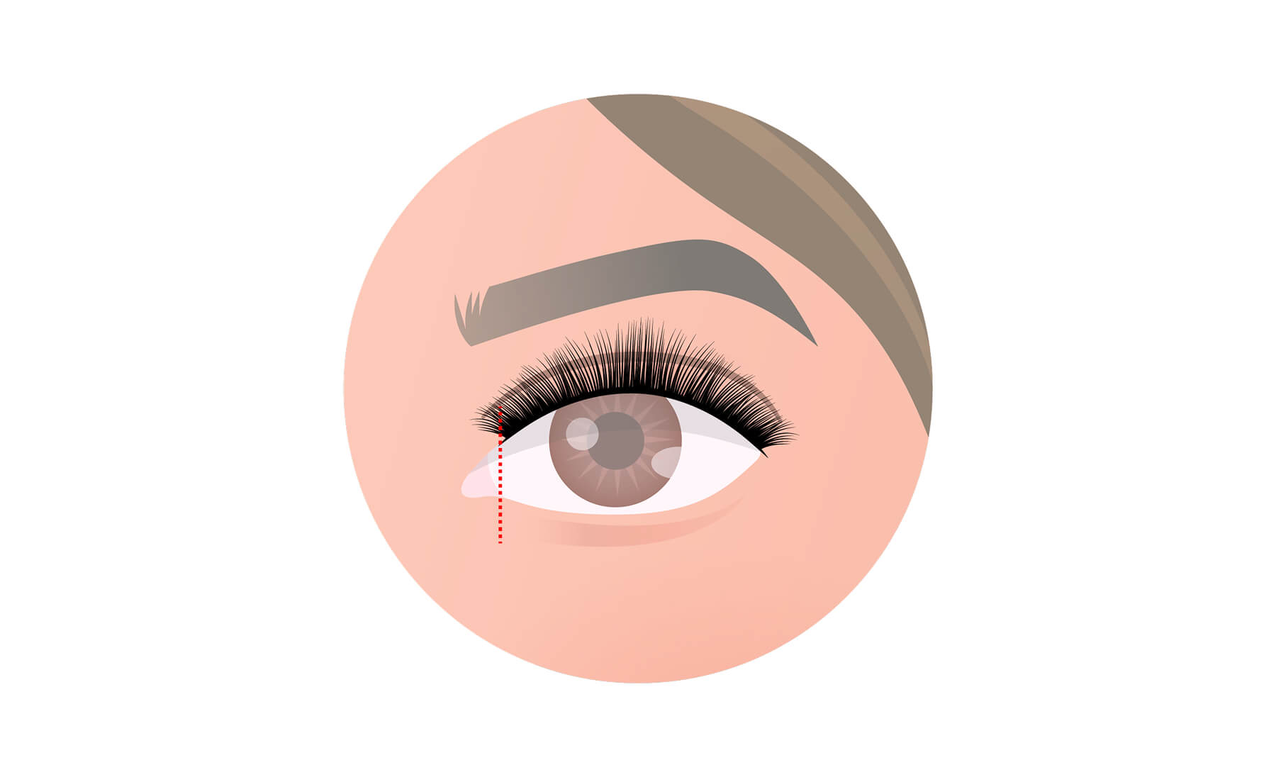 目元に合わせて幅をカットする